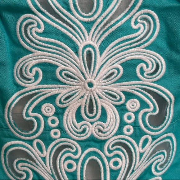 Lilly Pulitzer Turquoise Blue Gabby Shift Summer Dress Women’s 2 Embroidered - Picture 5 of 8